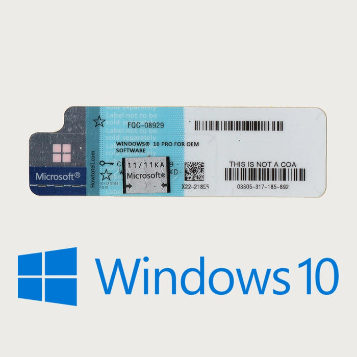 Windows 10 Professional COA Sticker FQC-08929