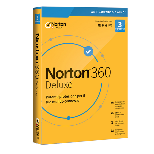 Norton 360 Deluxe 2022 1 anno 3 dispositivi